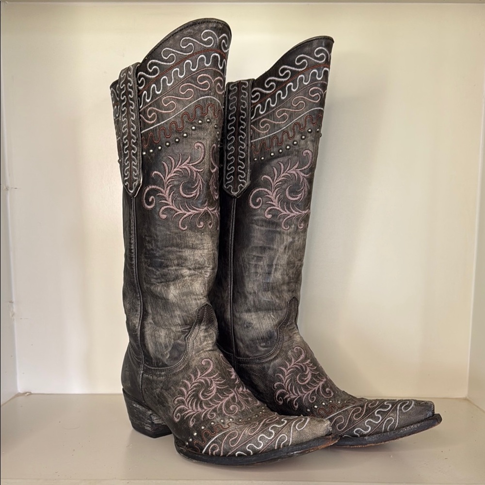 Old Gringo Black and Pink Heeled Boots